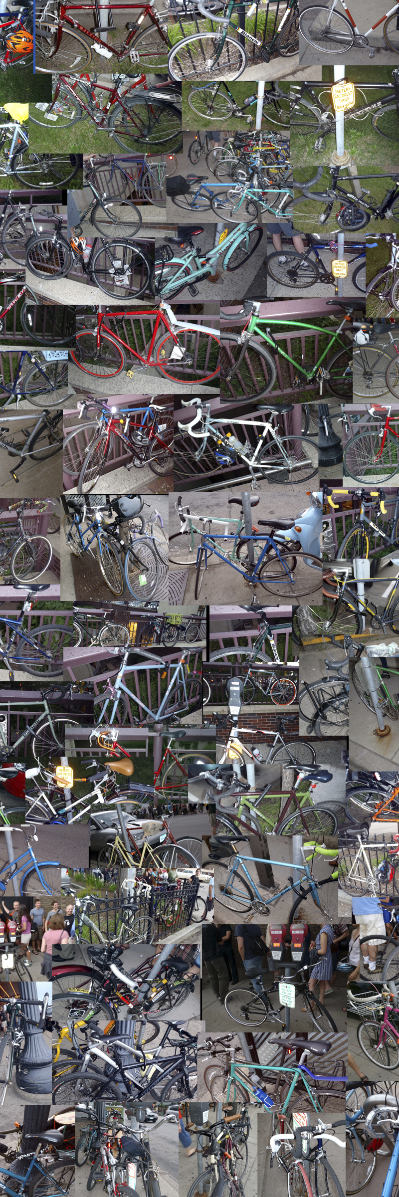 Photo collage of bikes