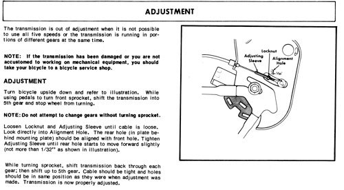 Instructions from the Tokheim Five-Speed Transmission