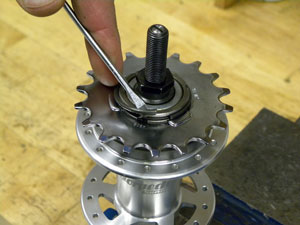 Remove snap ring, cog and dust cap