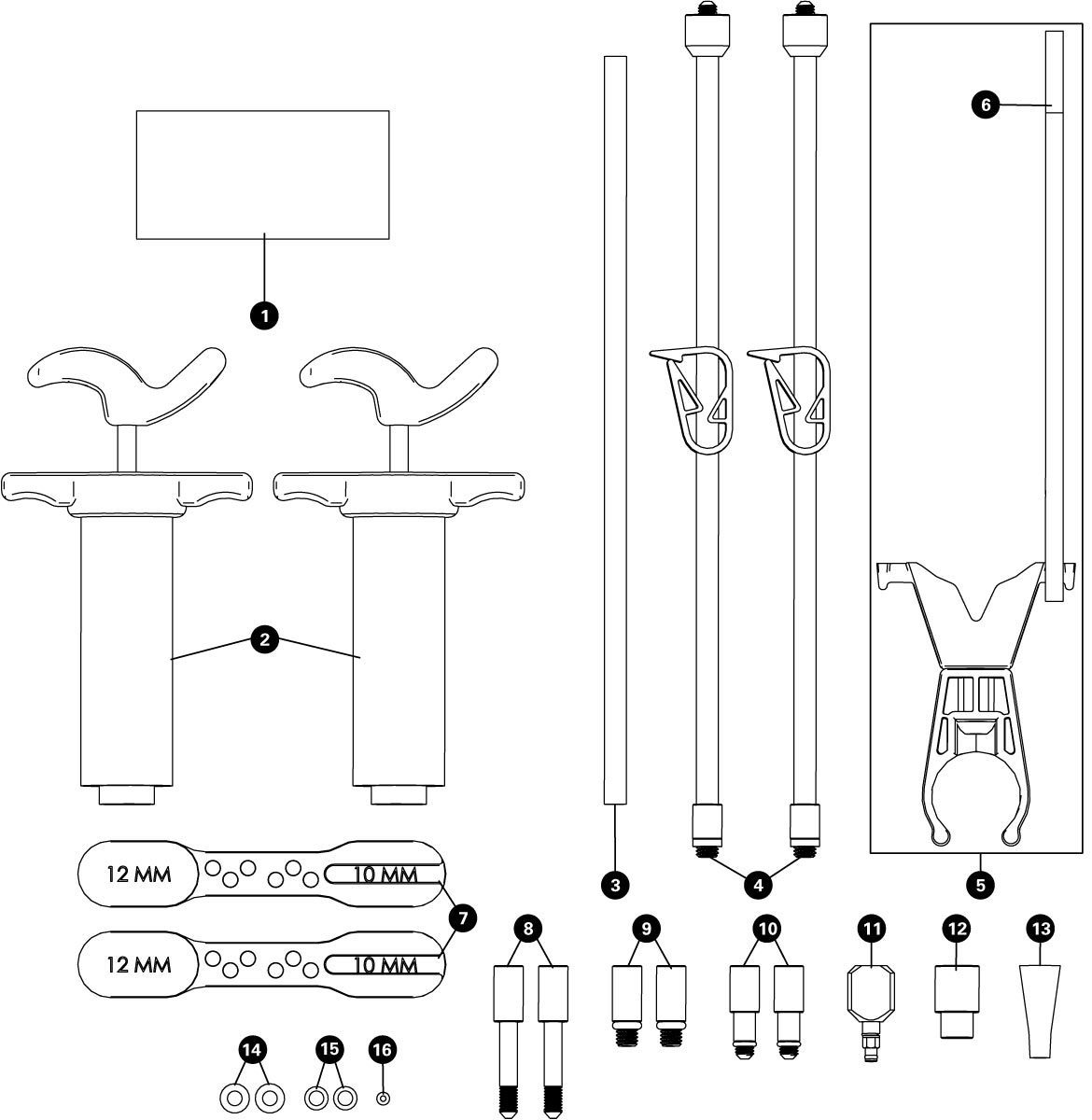 Parts diagram for BKD-1 Hydraulic Brake Bleed Kit  — DOT, enlarged