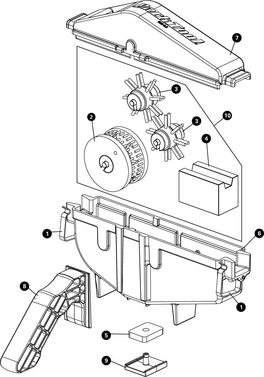 Parts diagram for CM-5.2 Cyclone™ Chain Scrubber, click to enlarge