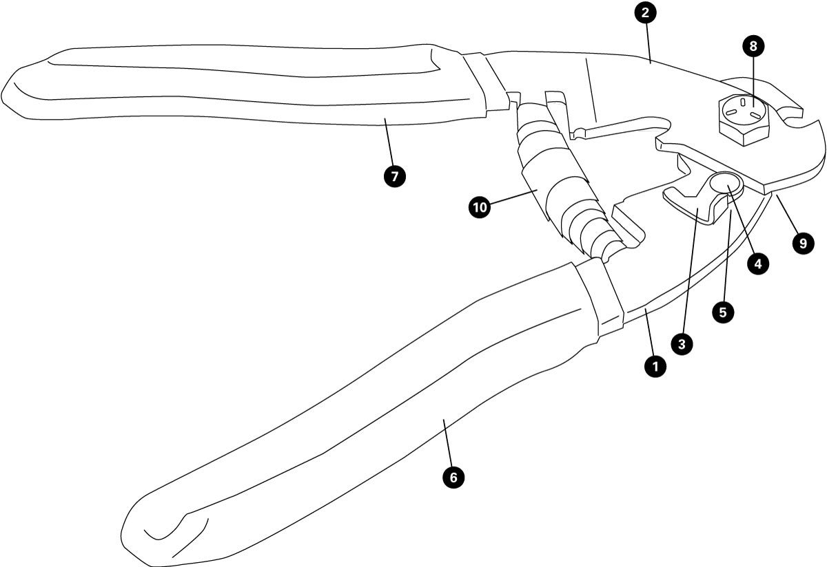 Parts diagram for CN-2 Cable and Housing Cutter, enlarged