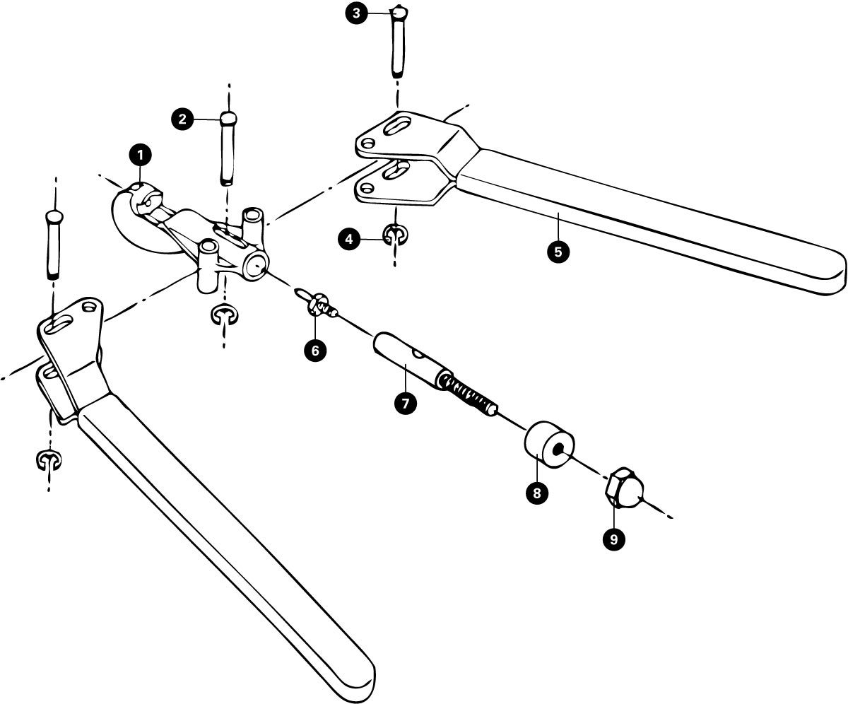 Parts diagram for CT-2 Plier Type Chain Tool, enlarged