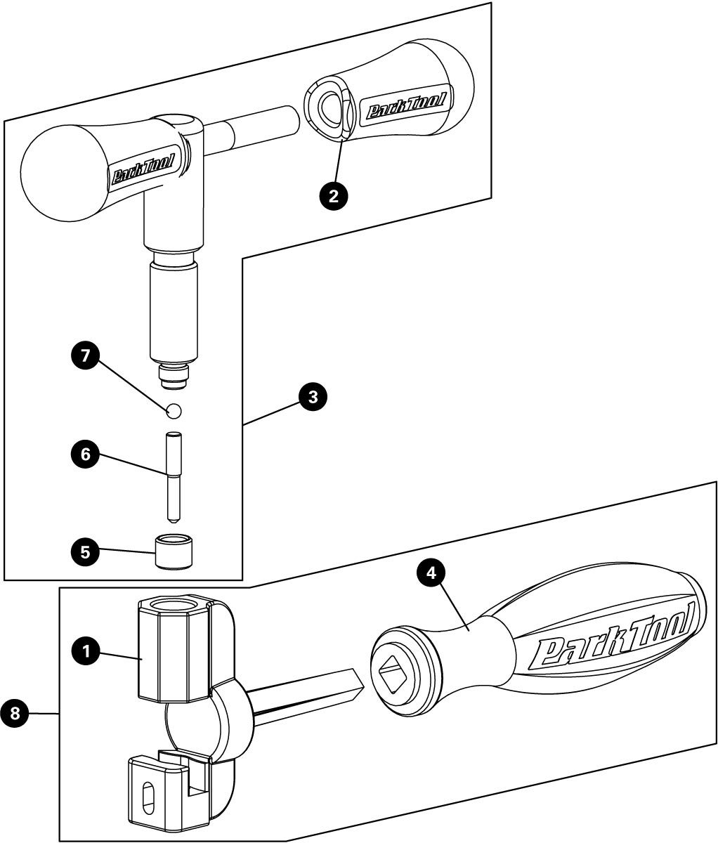 Parts diagram for CT-4.2 Master Chain Tool, enlarged