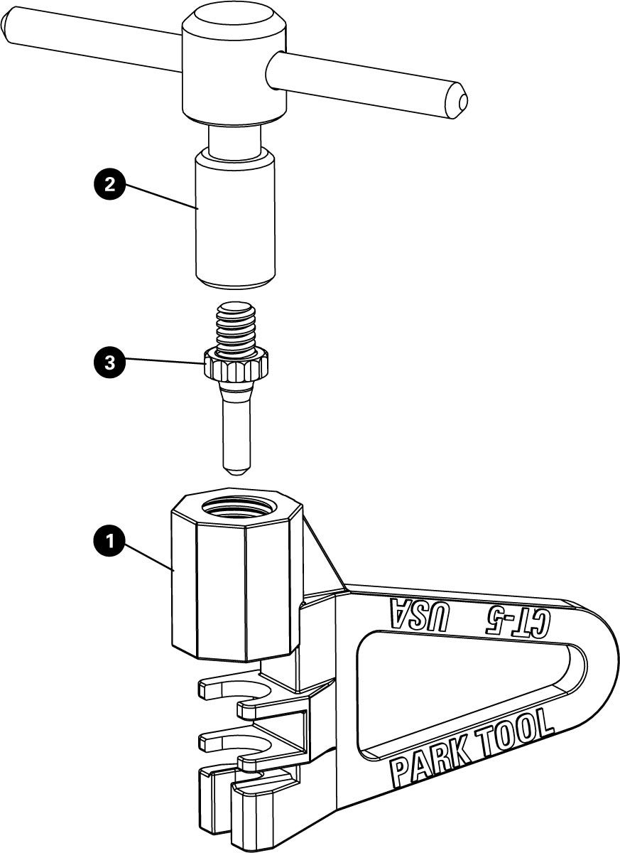 Parts diagram for CT-5 Mini Chain Tool, enlarged