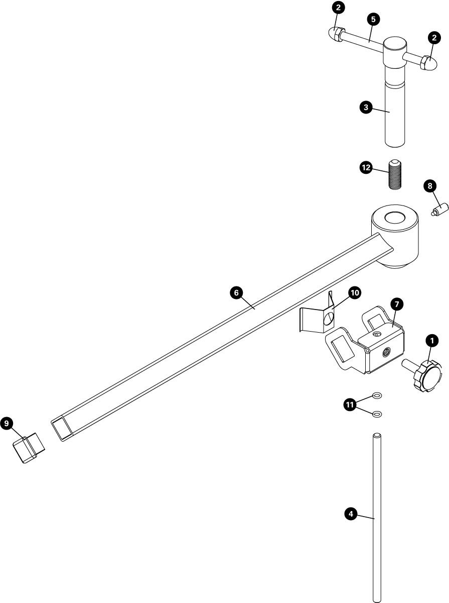 Parts diagram for DAG-2.2 Derailleur Hanger Alignment Gauge, click to enlarge