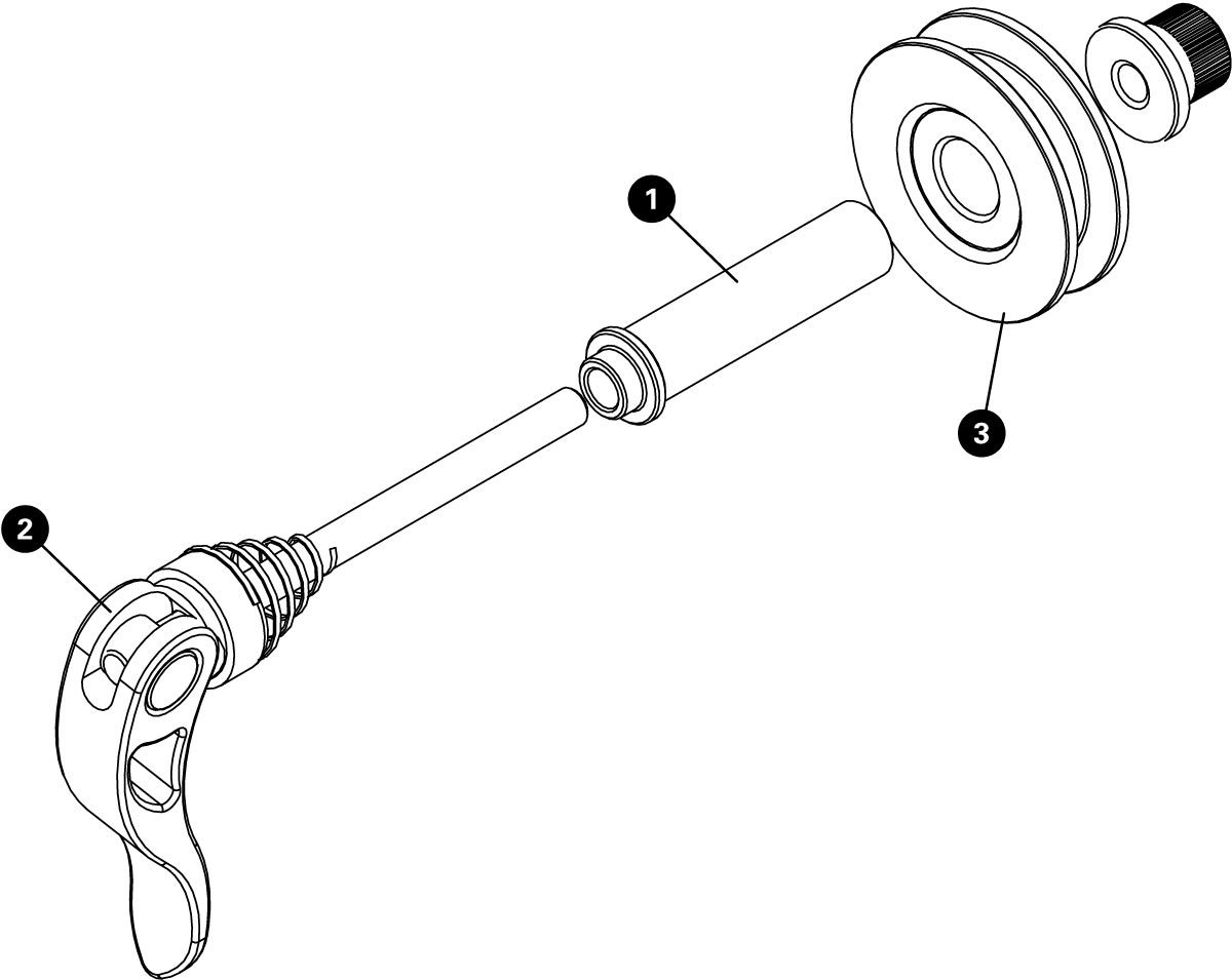 Parts diagram for DH-1 Dummy Hub, click to enlarge