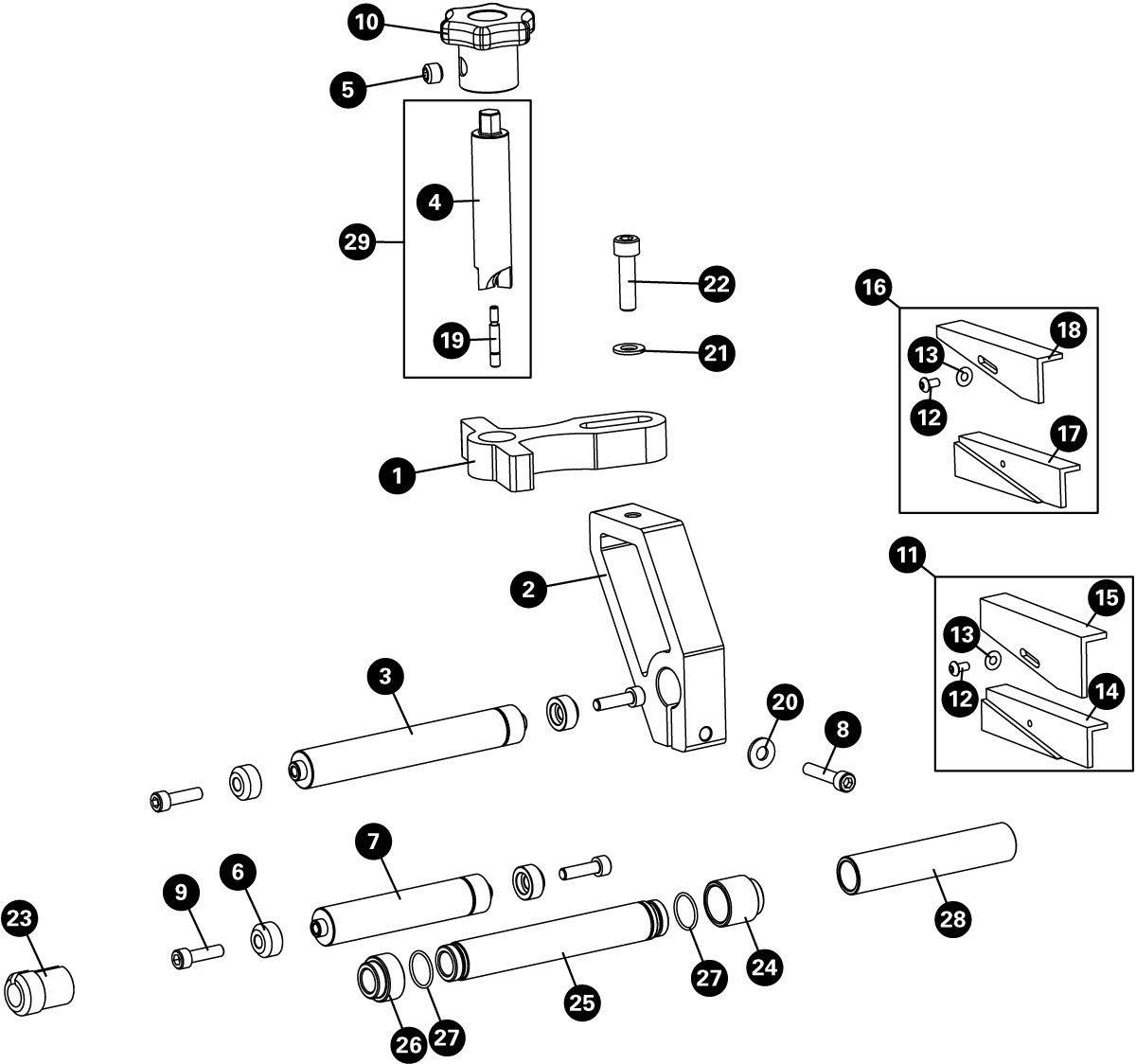 Parts diagram for DT-4.2 Disc Brake Mount Facing Tool, click to enlarge