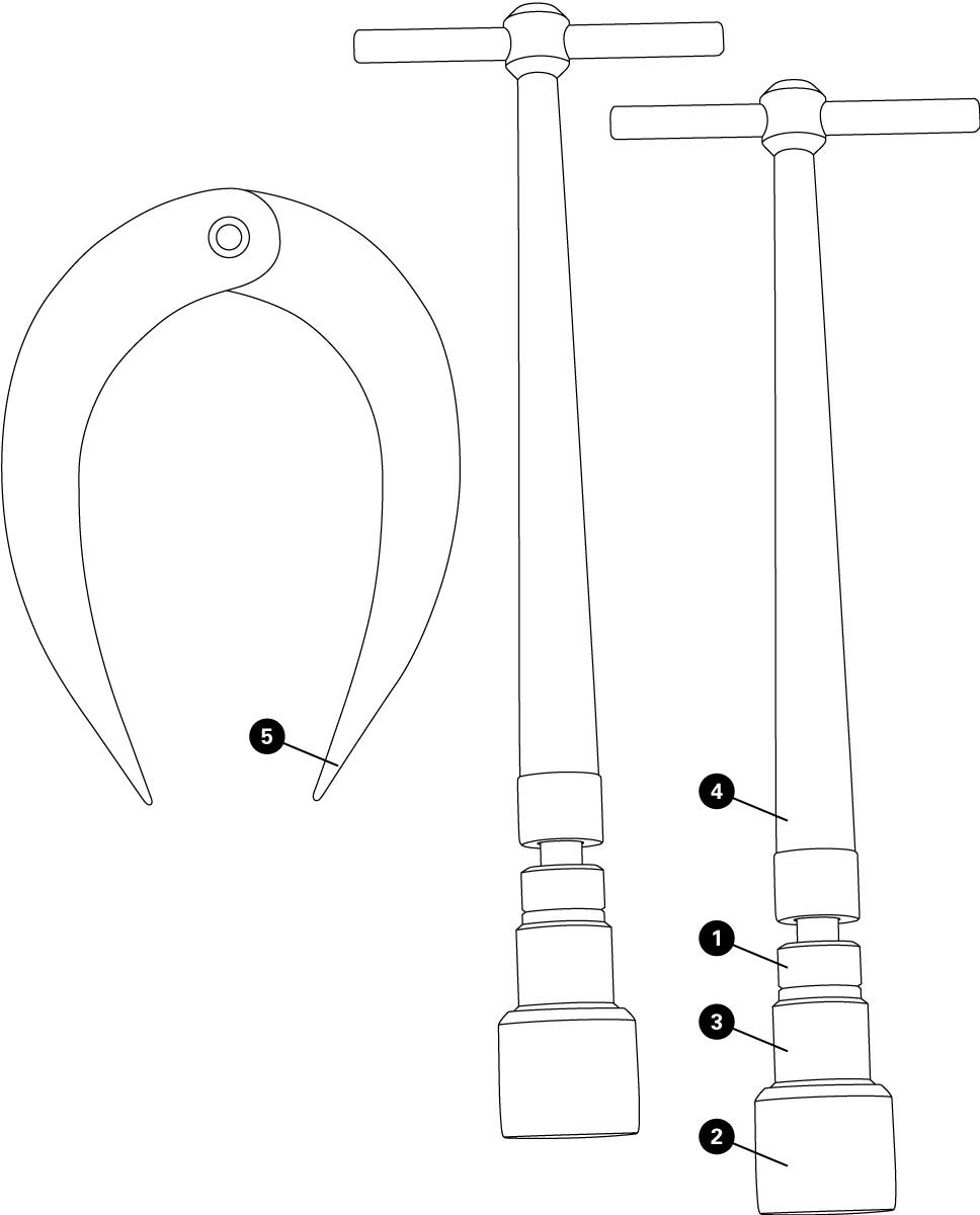 Parts diagram for FFG-1 Frame and Fork End Alignment Gauge Set, click to enlarge