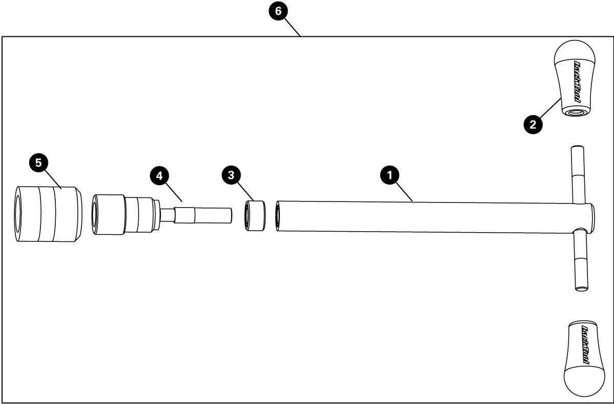 Parts diagram for FFG-2 Frame and Fork Dropout Alignment Gauge Set, enlarged