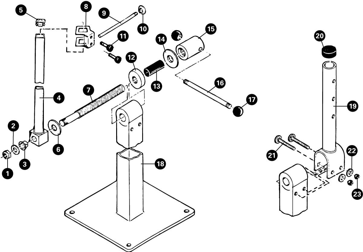 Parts diagram for FRS-1 Frame Repair Stand, click to enlarge