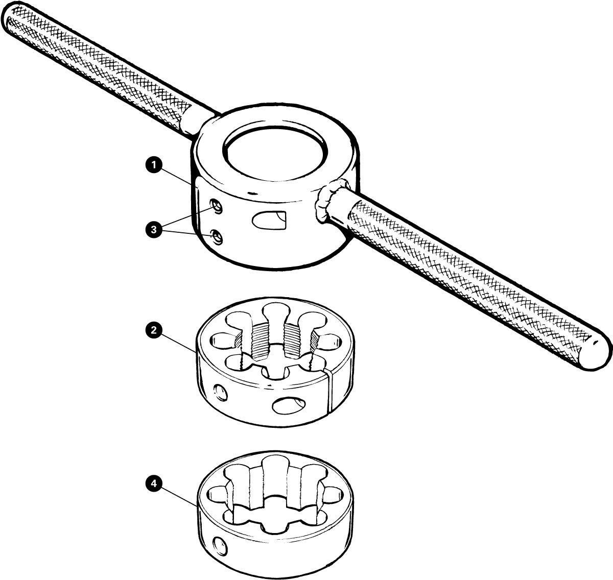Parts diagram for FTS-1 Fork Threading Set, click to enlarge