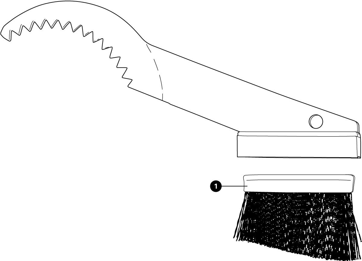 Parts diagram for GSC-1 GearClean™ Brush, click to enlarge