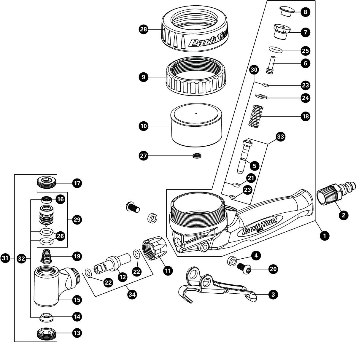 Parts diagram for INF-2 Shop Inflator, enlarged
