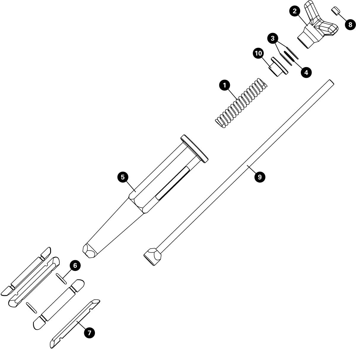 Parts diagram for ISC-4 Internal Seat Tube Clamp, enlarged