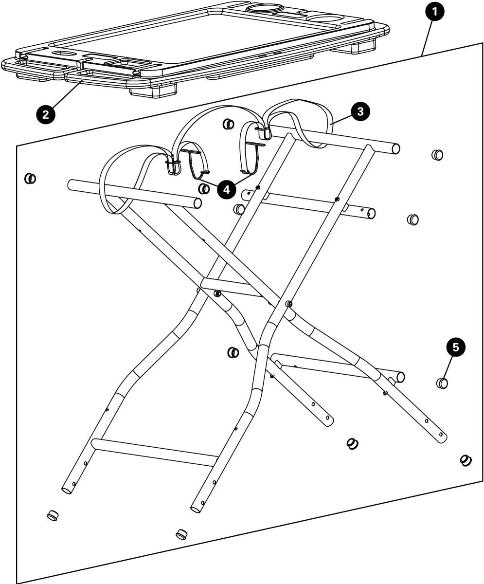 Parts diagram for PB-1 Portable Workbench, enlarged