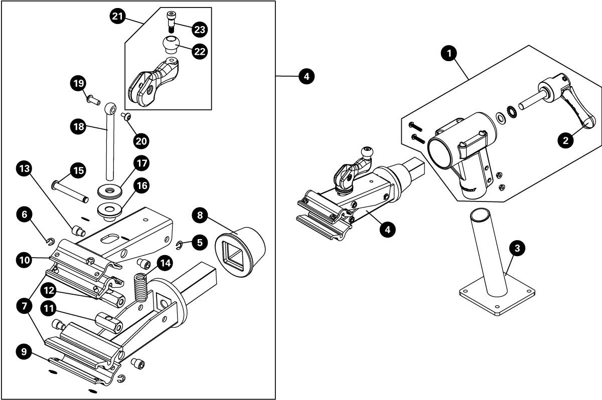 Parts diagram for PCS-12 Home Mechanic Bench Mount Repair Stand, click to enlarge