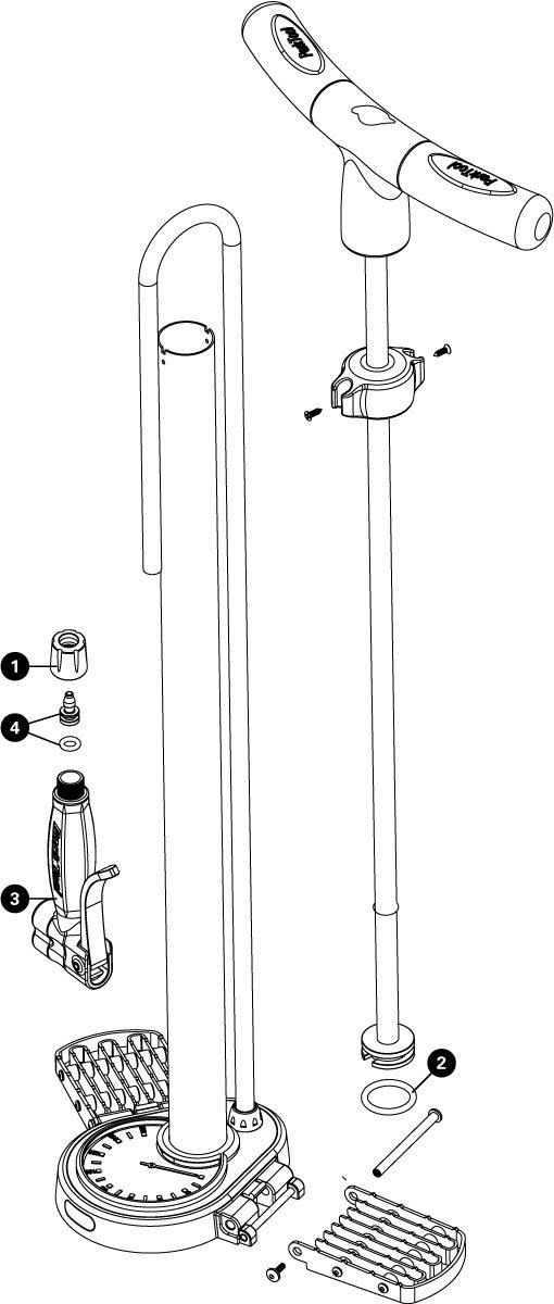 Parts diagram for PFP-7 Professional Mechanic Floor Pump, enlarged
