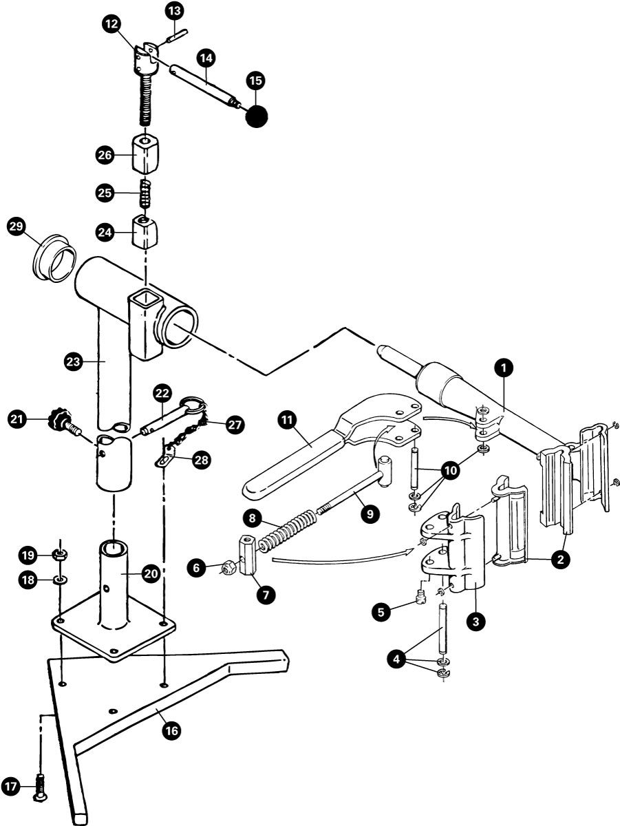 Parts diagram for PRS-11 Repair Stand, click to enlarge