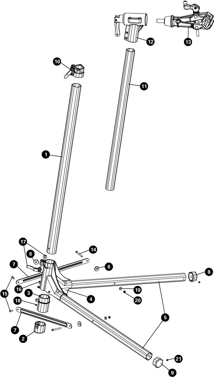 Parts diagram for PRS-25 Team Issue Repair Stand, click to enlarge