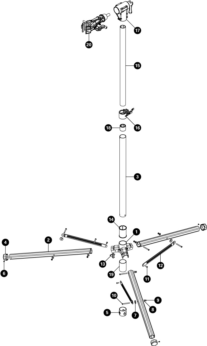 Parts diagram for PRS-26 Team Issue Repair Stand, click to enlarge