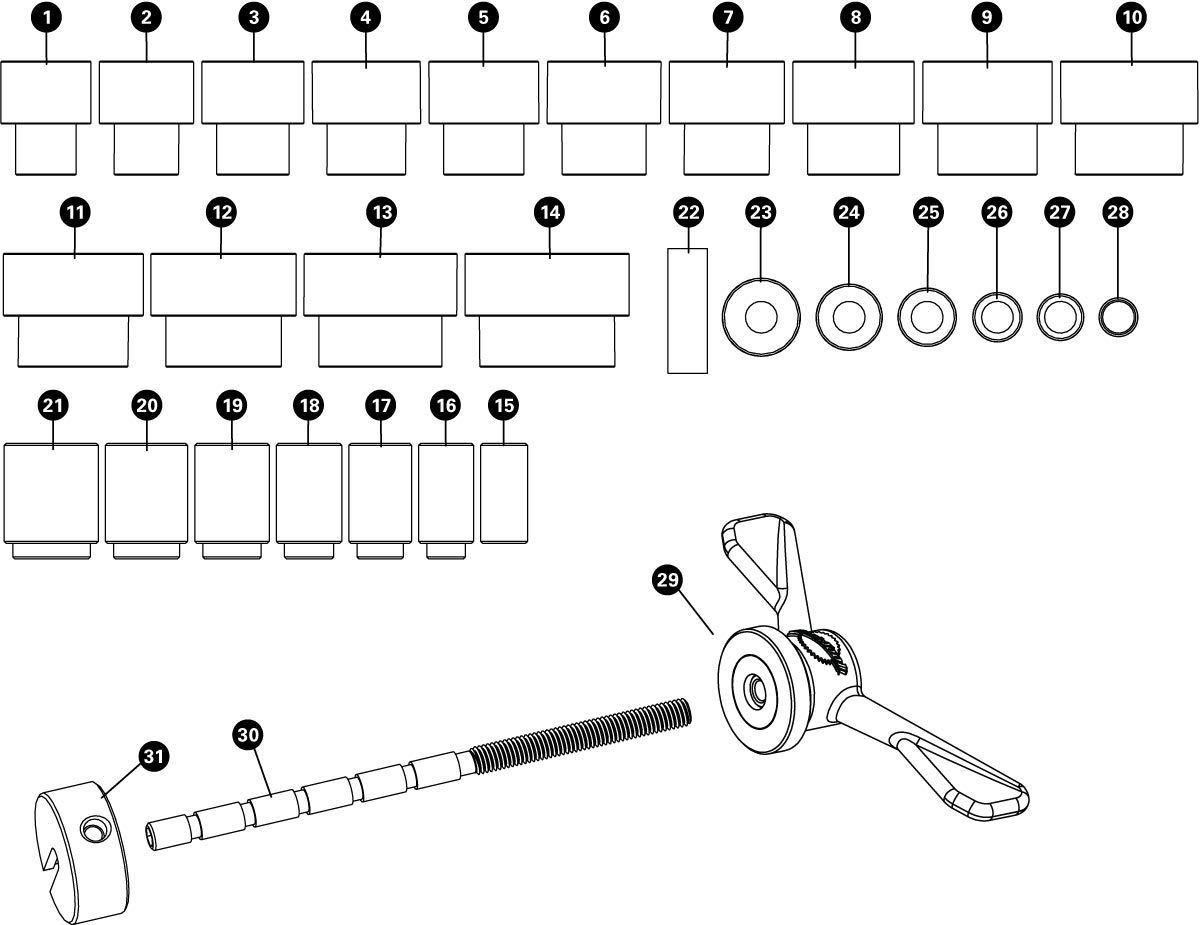 Parts diagram for SBK-1 Suspension Bearing Kit, enlarged