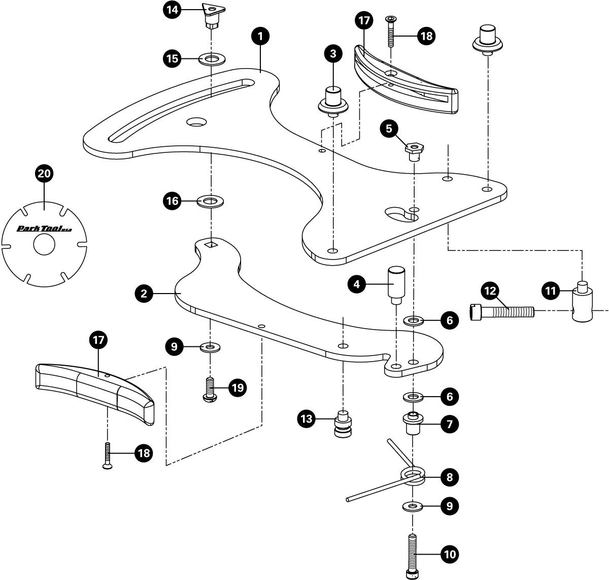 Parts diagram for TM-1 Spoke Tension Meter, click to enlarge