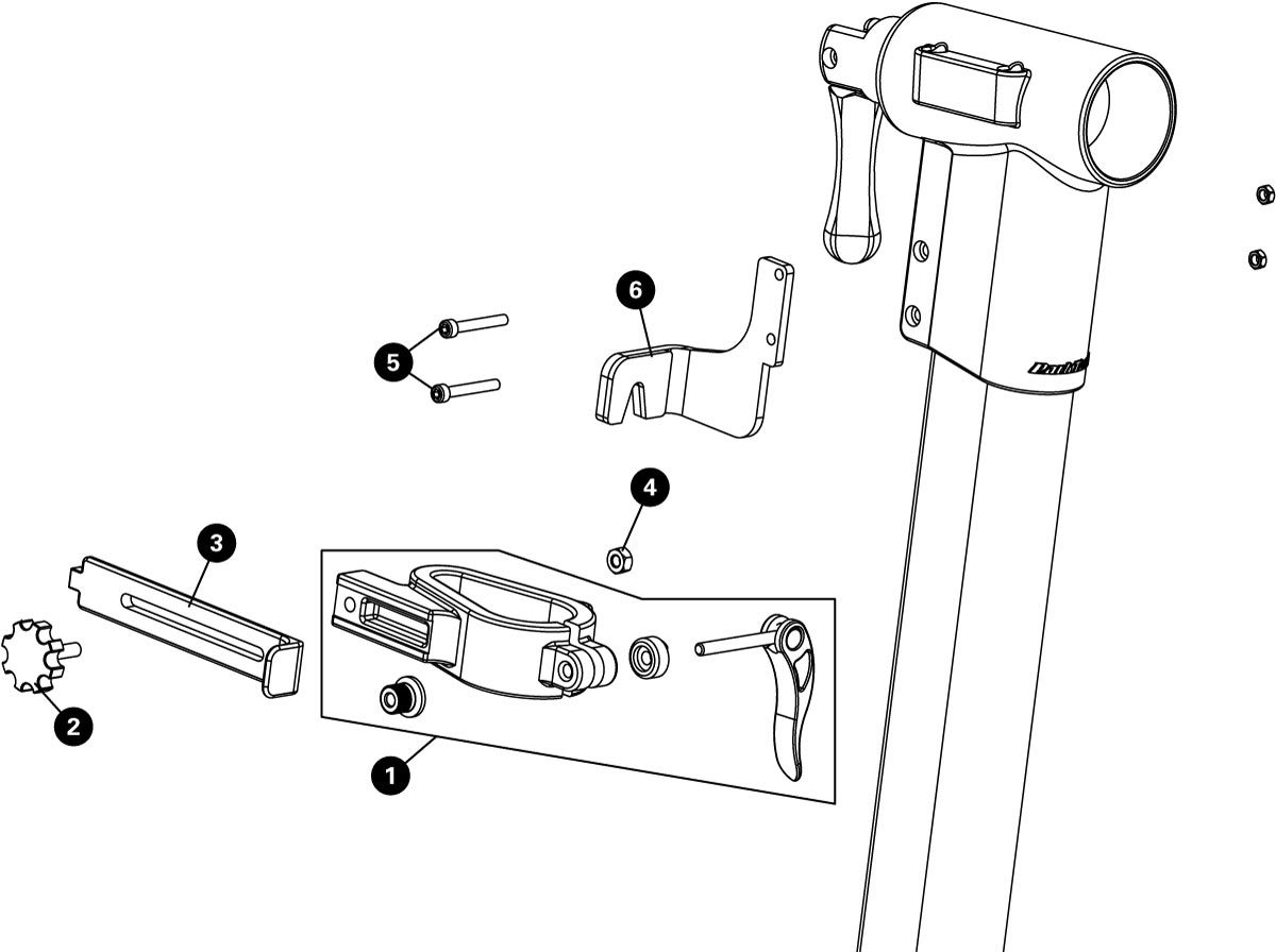 Parts diagram for TS-15 Repair Stand Mounted Truing Stand, click to enlarge