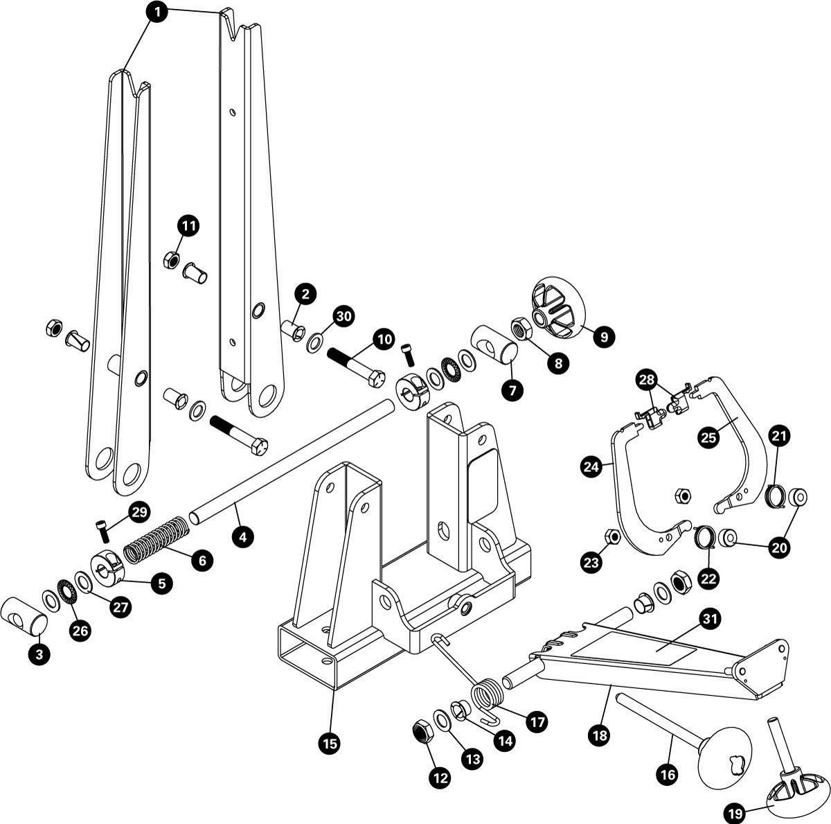 Parts diagram for TS-2.2P Powder Coated Professional Wheel Truing Stand, click to enlarge