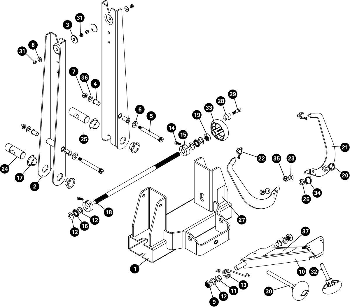 Parts diagram for TS-4.2 Professional Wheel Truing Stand, click to enlarge