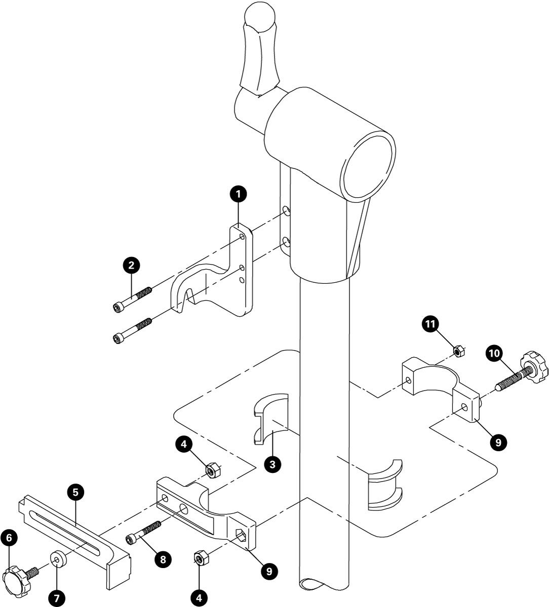 Parts diagram for TS-5 Repair Stand Mounted Truing Stand, click to enlarge