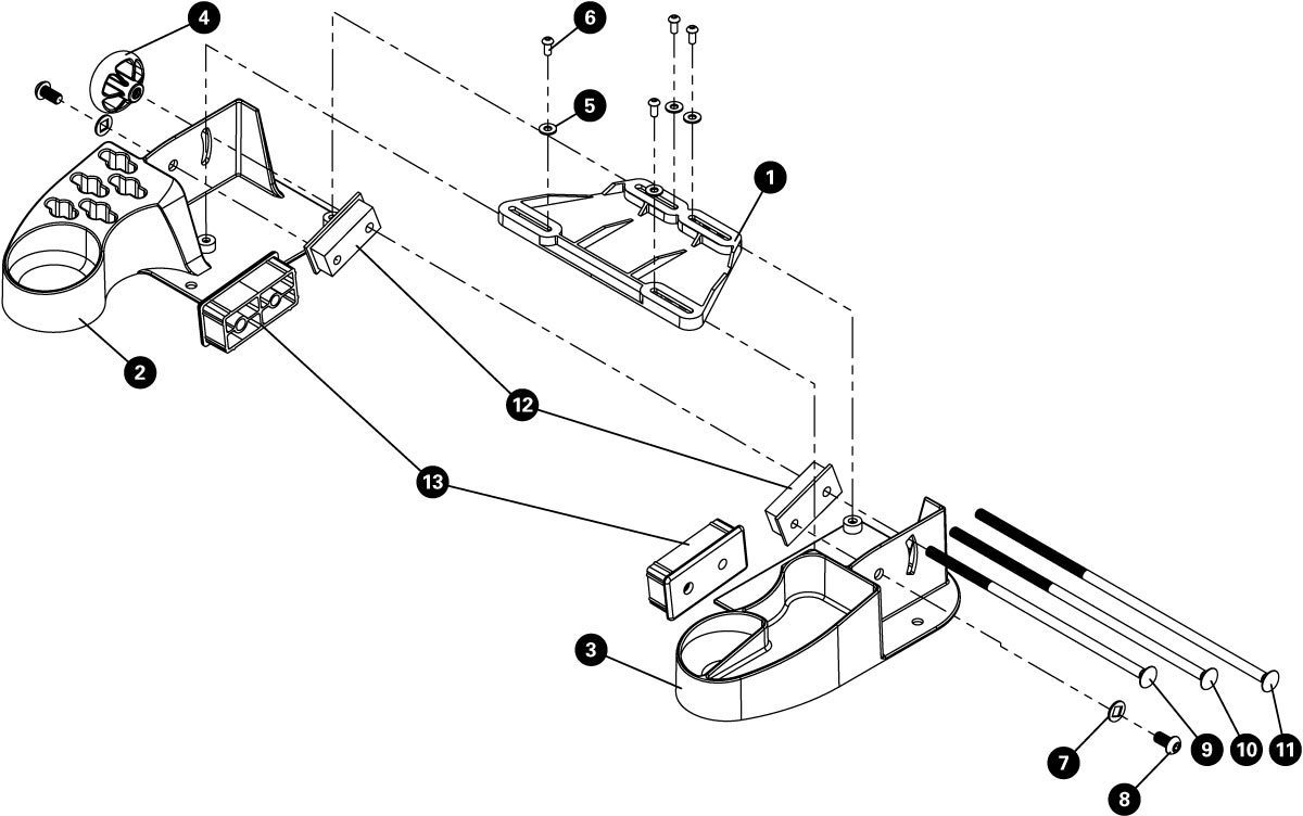 Parts diagram for TSB-2.2 Truing Stand Tilting Base for TS-2, TS-2.2, & TS-2.3, click to enlarge