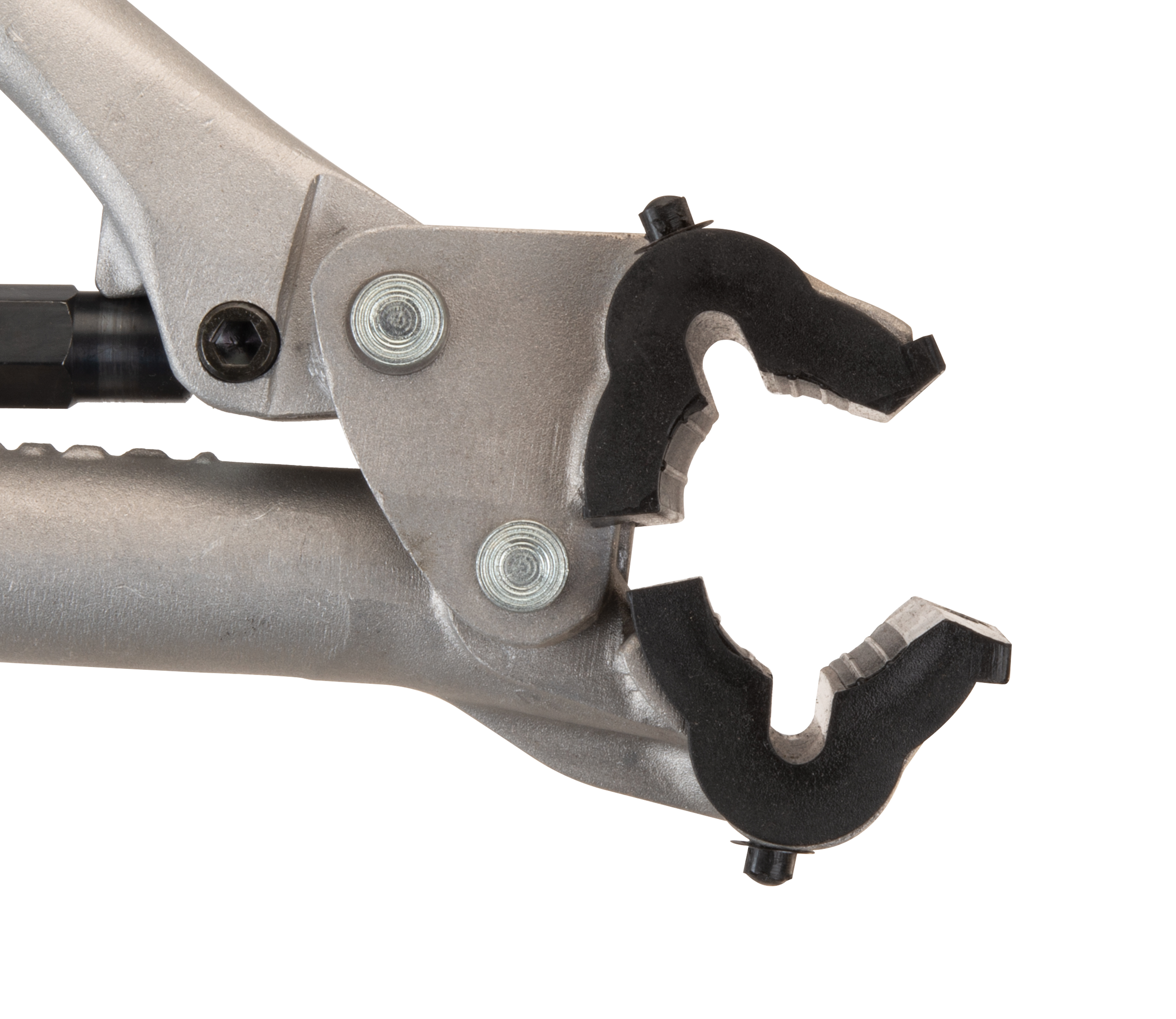 The Park Tool 468B Replacement Jaw Covers installed on a 100-3C Professional Adjustable Linkage Clamp