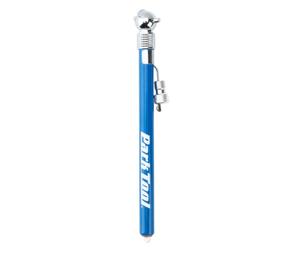 The Park Tool 1063K Tire Pressure Gauge with Presta adaptor on clip, click to enlarge