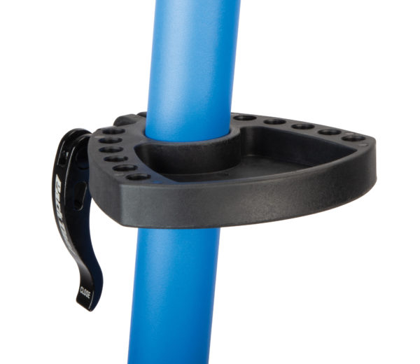 Park Tool 2843A Work Tray on a Park Tool repair stand, click to enlarge