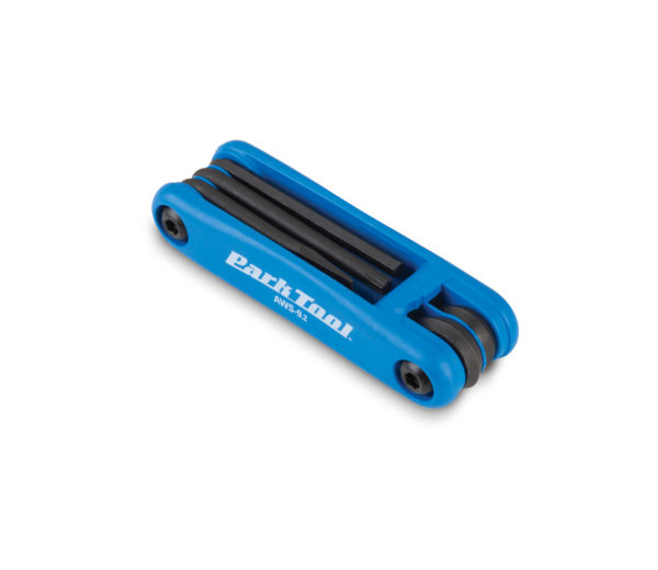The Park Tool AWS-9.2 Fold-Up Hex Wrench Set with all wrenches folded, click to enlarge