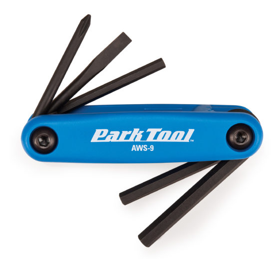 The Park Tool AWS-9 Fold-Up Hex Wrench Set, click to enlarge