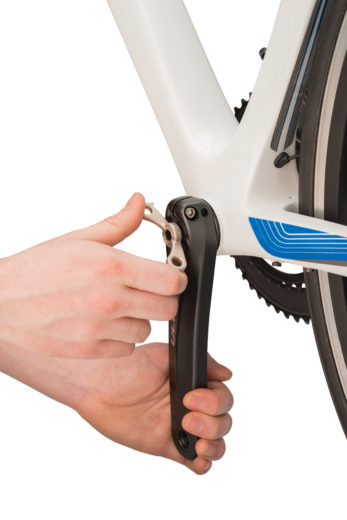Park Tool BBT-10.2 Adjusting Cap Tool loosening Shimano® Hollowtech II® crank cap, click to enlarge
