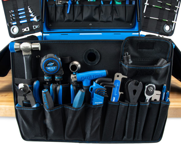 Closeup of the front hanging panel on the Park Tool BRK-1 Big Rolling Kit., click to enlarge