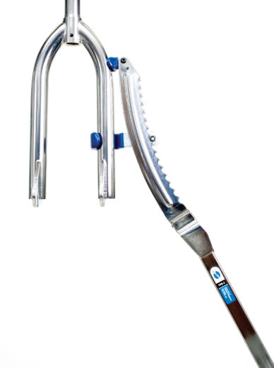 The Park Tool FFS-2 Frame and Fork Straightener bending leg of a fork, click to enlarge