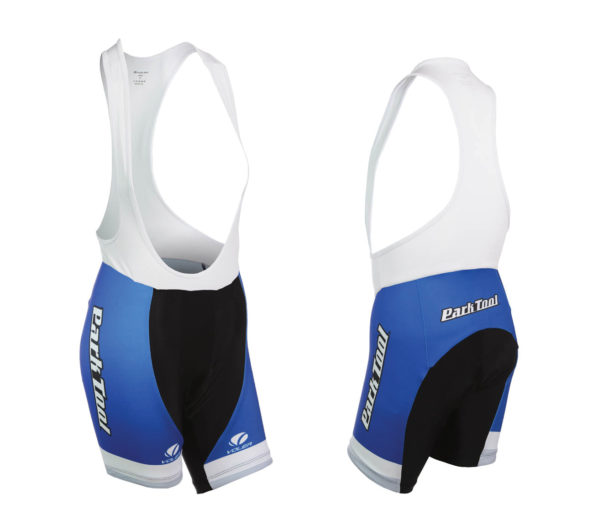 Front and back of Park Tool women's racing bib, click to enlarge