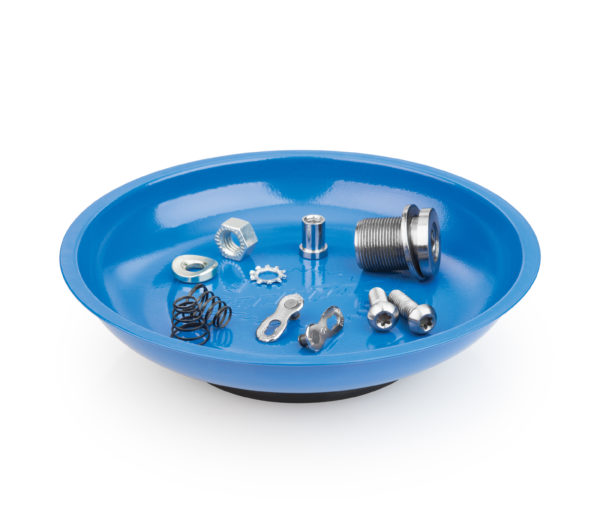 The Park Tool MB-1 Magnetic Parts Bowl holding parts, click to enlarge