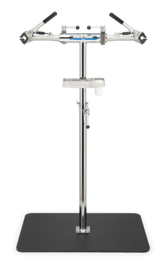 The Park Tool PRS-2.2-1 Deluxe Double Arm Repair Stand with base, click to enlarge