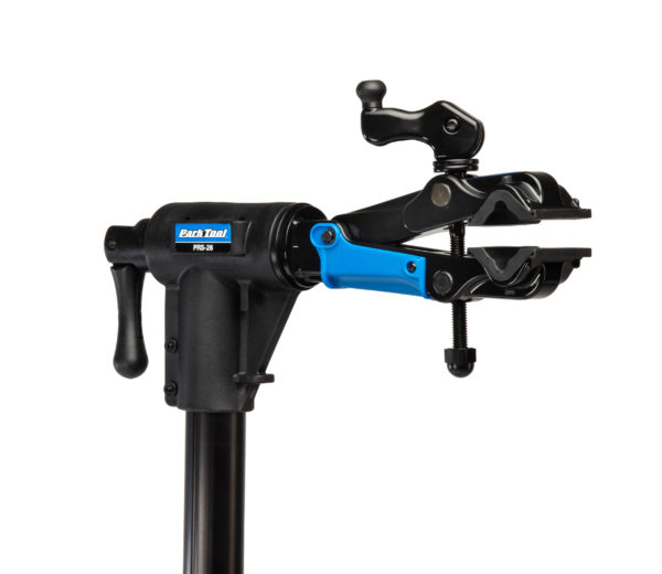 Closeup of the PRS-26 Team Issue Repair Stand top tube with 100-25D Micro-Adjust Clamp, click to enlarge