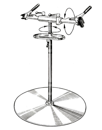 Line drawing of Deluxe Double Arm Repair Stand, click to enlarge