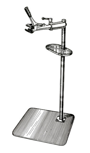 Line drawing of PRS-3 Deluxe Single Arm Repair Stand, click to enlarge