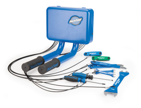 Park Tool THS-1 Trailhead Workstation with attached tools, click to enlarge
