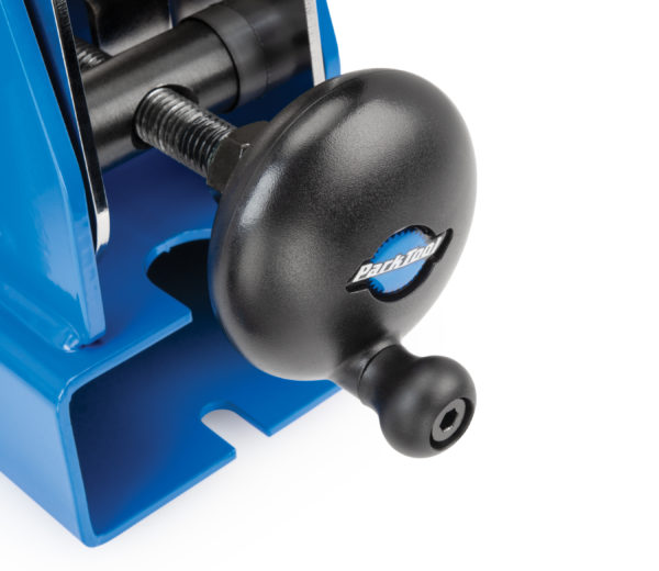 Close-up of Park Tool TS-4.2 Professional Wheel Truing Stand speed knob, click to enlarge