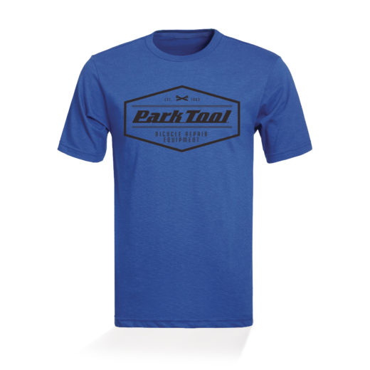 Blue Park Tool emblem logo t-shirt mockup, click to enlarge
