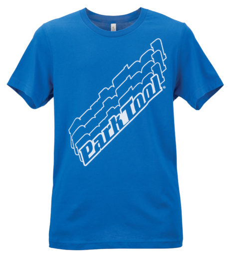 Park Tool Blue horizontal logo shirt, click to enlarge